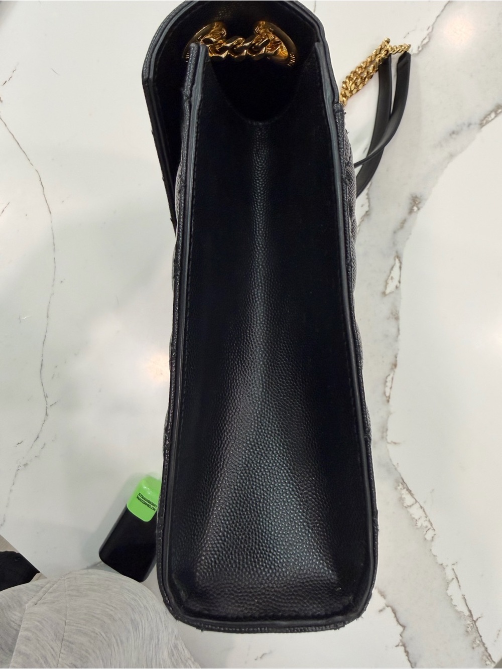 Saint Laurent Black Quilted Chevron Envelope Shoulder Bag with Gold Hardware - Picture 3 of 13
